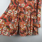 Sunday Up Womens Floral Boho Dress Medium Orange Retro Eclectic Mini Boho Easter Photo 4