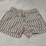Old Navy  Cream and Black Striped Linen Shorts Photo 0