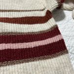 Retrelogy size medium women’s pullover hi low knit striped sweater gold accents Photo 4