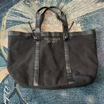 Victoria's Secret Victoria’s Secret Black & Gold Travel Tote Duffel Bag OSFA Travel Weekender Chic Photo 0