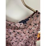 American Eagle  Outfitters Pink Floral Cold Shoulder Top - Size - Large Photo 2