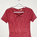 Hollister  faux leather lace up detailed pieced mini dress with patch pockets S Photo 4