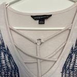 Rock & Republic  BLUE WHITE WINGS BLOUSE SZ LARGE GUC #6343 Photo 2