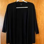 Talbots Women Black Open Front Cardigan Sweater Cotton Rayon 3/4 Sleeve Small Photo 0