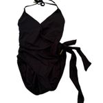 Vince Camuto V Neck Halter Wrap Tie One Piece Swimsuit Black Size 6 NWT Photo 3