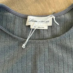 Lovers + Friends  Clea‎ Grey Cutout Ribbed Long Sleeve Cropped Tee Top Sz XXS Photo 3