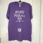 Bella Canvas My First Mother's Day Graphic Purple Pregnancy‎ Tee Shirt Size M Short Sleeve Photo 1