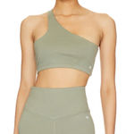 ANINE BING  Sport NWT Sage Green Jules Asymmetrical One-Shoulder Sports Bra Sz XL Photo 0