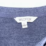 Wildfox  Social Women's Navy Blue Sweatshirt Embroidered Large Photo 1