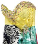 Vintage Kiss Kiss Formal Strapless Beaded Dress Size 4 Dopamine Dressing Y2K Photo 13