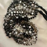 Multi strand crystal beaded tie back necklace Black Photo 2