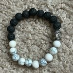 Women’s vintage black/white marble‎ beaded buddha bracelet one size stretches White Photo 0