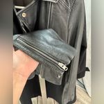 Topshop Dark Leather Jacket Photo 7