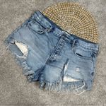 We The Free Free People  Jean Mini Short Distressed Cut Off Button Fly Size 30 Photo 1