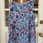 Woman Within Top Women's Sz 18/20 Abstract Floral Print Colorful Sleeveless Photo 4