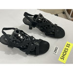 Easy Spirit Womans 40-6501 Size 7.5 W Black Strappy Elastic Heel Sandals Photo 1