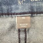 NY & C Curvy Boyfriend Womens Jeans Size 16 STraight Blue Distressed Plaid Photo 6