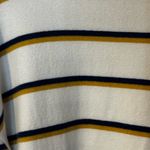 SO  Women's Crew Neck Sweater - White and Gold Stripes Photo 4