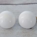 Vintage Clip On Earrings Slightly Under 0.75" Retro White Photo 1