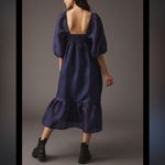 Anthropologie Puff-Sleeve Dress navy iridescent fall party formal boho
 $160 Photo 4