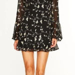 La Maison Talulah Night Spark Floral Chiffon Mini Dress Size XL Black Photo 0