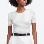 Madewell  Women's Micro-Rib Slinky Slim Fit Striped Sweater Tee S Small New Photo 0