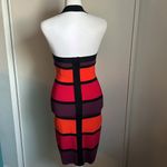 EXPRESS New Striped Curve Hugging Bodycon Sleeveless Midi Halter Dress Photo 4