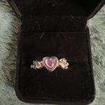 Gorgeous Women’s Stainless Steel Silver Faux Amethyst Adjustable Ring Size 6 Photo 0