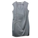 Calvin Klein Calvin Klein Gray Side Ruched Horseshoe Neck Ponte Sleeveless Sheath Dress 20W Photo 3