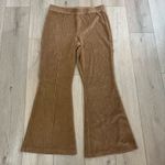 Aerie  Women’s Dark Tan Groove on Velour Ribbed Flare Pant Sz L Photo 3