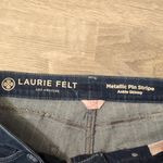 Laurie felt metallic pinstripe ankle skinny jeans size 12P Blue Photo 3