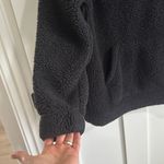 Zenana Outfitters Women's M 1/4 Zip Teddy Fleece Pullover Solid Black Comfy Cozy Lounge Photo 2