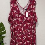 Lane Bryant NWT  Red Floral Cold Shoulder Blouse plus size 26/28 Photo 0