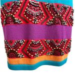 Nanette Lepore Southwestern Beaded Stripe Knit Sweater Dress Size S 3/4 Sleeve Photo 3