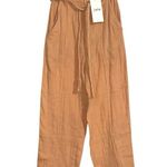Joie NWT  Marin Peach Bloom Cropped High Rise Gauzy Orange Belted Pants 00 Photo 2