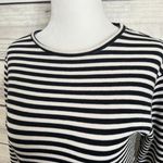 Topshop Black & White Striped Cuffed Sleeved Sweater Shift Dress Photo 3