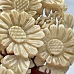 Vintage hand carved Chinese dress clip. Silver Photo 5