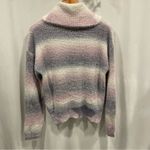 Adorable NWT super fuzzy soft pastel ombre turtleneck sweater Purple Photo 3