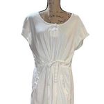 Woolrich  Solid White Tie Waist Scoop Neck Short Sleeved Women’s Dress size XL Photo 0