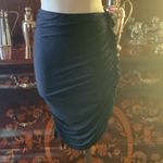 LANVIN Stretchy Ruched & Ruffled Navy Blue Silk & Fine Wool Skirt Size undefined Photo 2