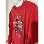 Coca Cola Red Graphic T Shirt Women's Size Large Short Sleeve Cotton Floral Photo 1