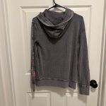 Sundance  Jolene Floral Hoodie Charcoal Full Zip Sweatshirt Embroidery Waffleknit Photo 1