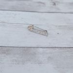 Vintage Pin 7/8" Candy Cane Silver Tone with Clear Gems Photo 2