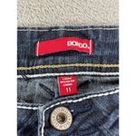 Bongo  Dark Wash Bootcut Jeans Womens 11 Contrast Stitching Back Flap Pockets Photo 2