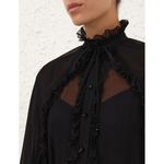Zimmermann Illuminate Cape Shirt in Black 1 AU / 6 US Photo 4