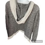 Elan ✨ Asymm Gray/Blk Hoodie w Raw Edge Sweatshirt ✨ Photo 2