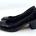 Stuart Weitzman  Tortoise Brown Peep Toe Block Heels 7.5 US Photo 1