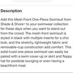 Shade & Shore  Black Net Cutout Panel 1 Piece Swim Suit XS NEW Photo 6