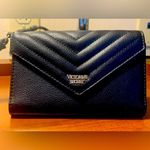 Victoria's Secret Victoria’s Secret Clutch Wristlet wallet Faux Black Leather Texture Quilt Y2K Photo 0