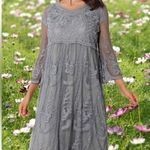 Mindful Souls Gray Shift Dress with Full Lace Overlay 18 Photo 0
